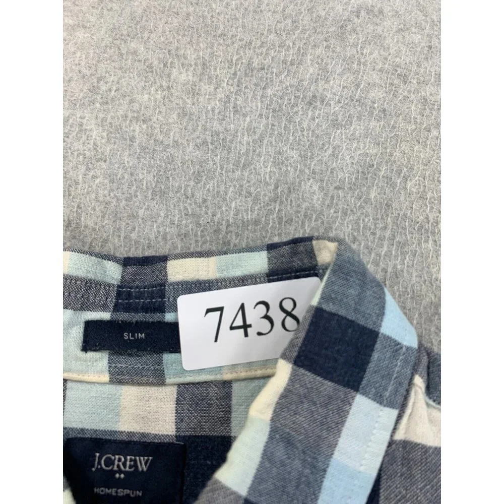 J Crew Slim Fit Homespun Long Sleeve‎ Button Down Shirt (Men's Large) Blue